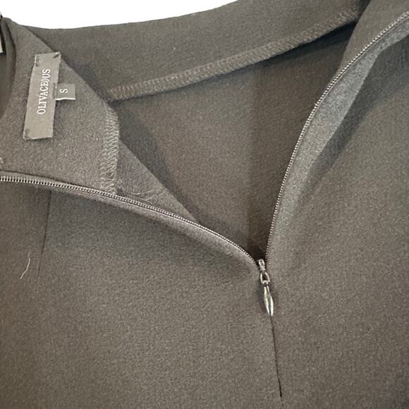 Olivaceous Black Asymmetrical Ruffle Zipper Back Mini Skirt Women Sz S - Picture 7 of 8